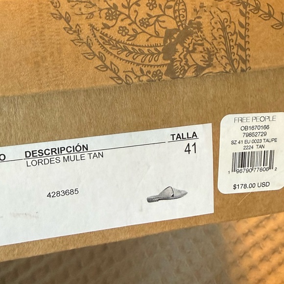 Brand New Free people lordes mule tan 41 - Picture 4 of 4